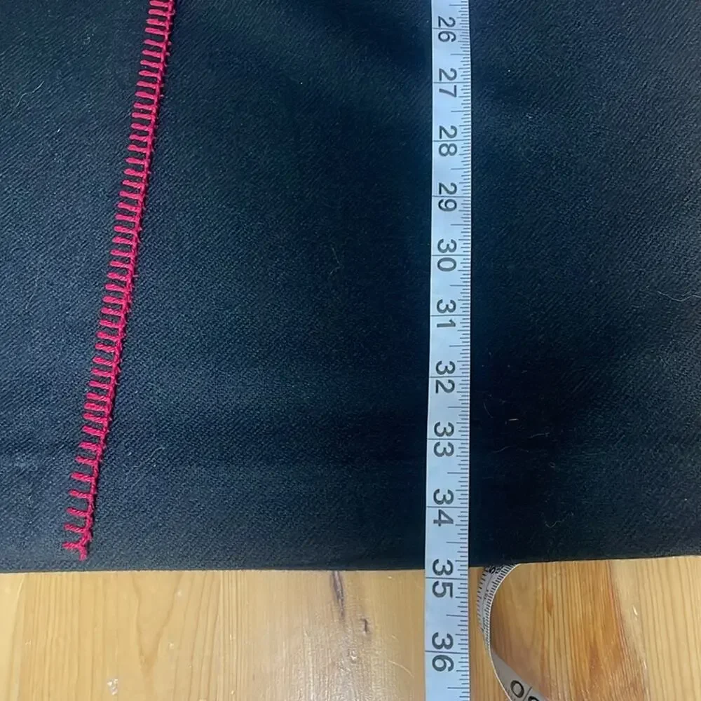 Vintage Requirements 100% wool southwestern red stitch wrap front skirt sz 14